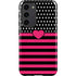 Polka Dots and Stripes Heart in Pink Galaxy S23 Plus Pro Case