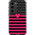 Polka Dots and Stripes Heart in Pink Galaxy S23 Pro Case