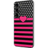 Polka Dots and Stripes Heart in Pink Galaxy S23 Skin