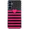 Polka Dots and Stripes Heart in Pink Galaxy S24 Clear Case
