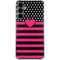 Polka Dots and Stripes Heart in Pink Galaxy S24 Plus Clear Case