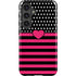 Polka Dots and Stripes Heart in Pink Galaxy S24 Plus Impact Case