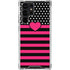 Polka Dots and Stripes Heart in Pink Galaxy S24 Ultra Clear Case
