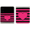 Polka Dots and Stripes Heart in Pink Galaxy Z Flip3 5G Skin