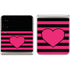 Polka Dots and Stripes Heart in Pink Galaxy Z Flip3 5G Skin