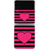 Polka Dots and Stripes Heart in Pink Galaxy Z Flip3 5G Skin