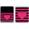 Polka Dots and Stripes Heart in Pink Galaxy Z Flip4 5G Skin