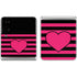 Polka Dots and Stripes Heart in Pink Galaxy Z Flip4 5G Skin
