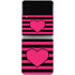 Polka Dots and Stripes Heart in Pink Galaxy Z Flip4 5G Skin