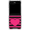 Polka Dots and Stripes Heart in Pink Galaxy Z Flip5 5G Clear Case