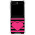 Polka Dots and Stripes Heart in Pink Galaxy Z Flip5 5G Clear Case