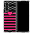 Polka Dots and Stripes Heart in Pink Galaxy Z Fold4 5G Clear Case