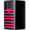 Polka Dots and Stripes Heart in Pink Galaxy Z Fold4 5G Skin