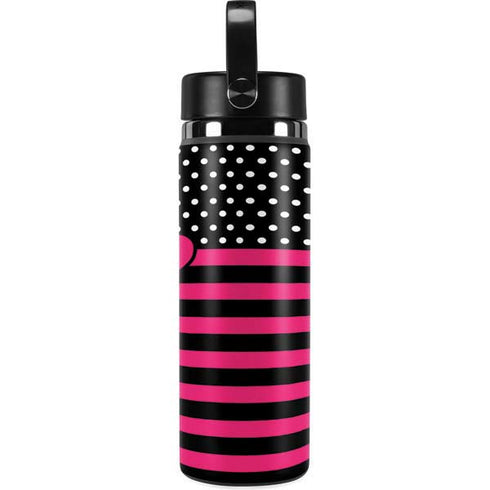 Polka Dots and Stripes Heart in Pink Hydro Flask 20oz Wide Mouth Skin