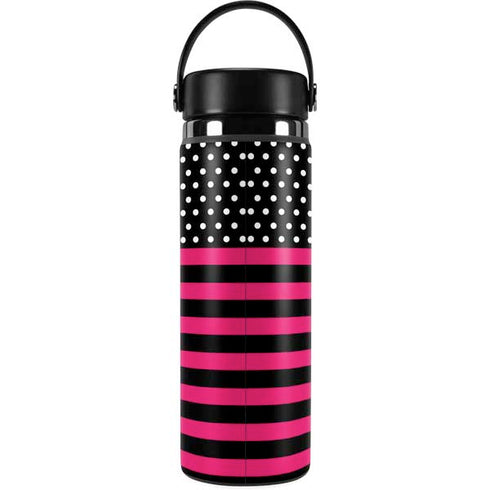 Polka Dots and Stripes Heart in Pink Hydro Flask 20oz Wide Mouth Skin