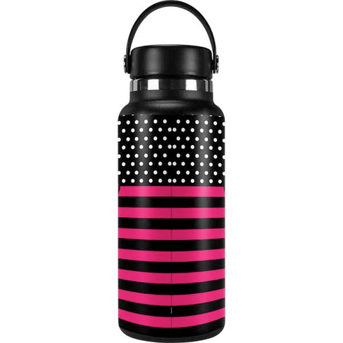 Polka Dots and Stripes Heart in Pink Hydro Flask 32oz Wide Mouth Skin