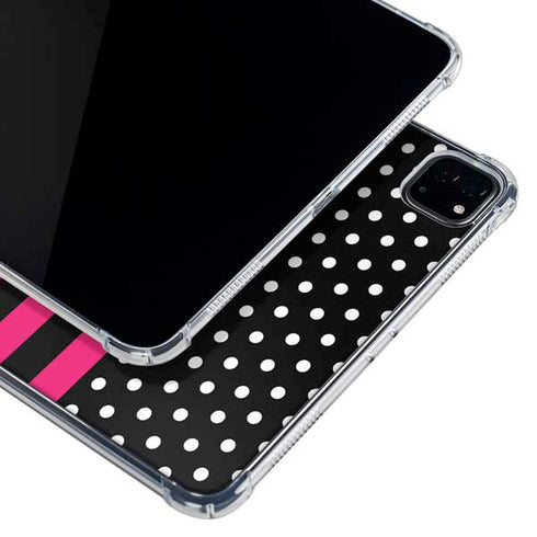 Polka Dots and Stripes Heart in Pink iPad Pro 12.9in (2020) Clear Case