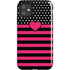 Polka Dots and Stripes Heart in Pink iPhone 11 Impact Case