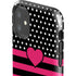 Polka Dots and Stripes Heart in Pink iPhone 11 Impact Case