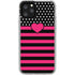 Polka Dots and Stripes Heart in Pink iPhone 11 Pro Clear Case