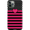 Polka Dots and Stripes Heart in Pink iPhone 11 Pro Lite Case