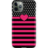 Polka Dots and Stripes Heart in Pink iPhone 11 Pro Lite Case
