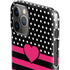Polka Dots and Stripes Heart in Pink iPhone 11 Pro Lite Case