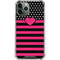 Polka Dots and Stripes Heart in Pink iPhone 11 Pro Max Clear Case