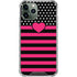 Polka Dots and Stripes Heart in Pink iPhone 11 Pro Max Clear Case