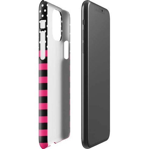 Polka Dots and Stripes Heart in Pink iPhone 11 Pro Max Lite Case