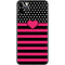 Polka Dots and Stripes Heart in Pink iPhone 11 Pro Max Skin