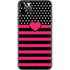 Polka Dots and Stripes Heart in Pink iPhone 11 Pro Max Skin