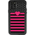 Polka Dots and Stripes Heart in Pink iPhone 11 Pro Max Waterproof Case