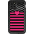 Polka Dots and Stripes Heart in Pink iPhone 11 Pro Waterproof Case