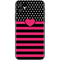 Polka Dots and Stripes Heart in Pink iPhone 11 Skin