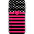 Polka Dots and Stripes Heart in Pink iPhone 11 Skin