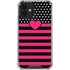 Polka Dots and Stripes Heart in Pink iPhone 12 Clear Case