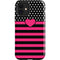 Polka Dots and Stripes Heart in Pink iPhone 12 Impact Case