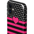 Polka Dots and Stripes Heart in Pink iPhone 12 Impact Case