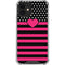 Polka Dots and Stripes Heart in Pink iPhone 12 Mini Clear Case