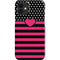 Polka Dots and Stripes Heart in Pink iPhone 12 Mini Lite Case