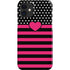Polka Dots and Stripes Heart in Pink iPhone 12 Mini Lite Case