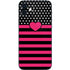Polka Dots and Stripes Heart in Pink iPhone 12 Mini Skin