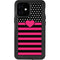Polka Dots and Stripes Heart in Pink iPhone 12 Mini Waterproof Case