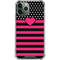 Polka Dots and Stripes Heart in Pink iPhone 12 Pro Clear Case