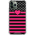 Polka Dots and Stripes Heart in Pink iPhone 12 Pro Clear Case