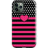 Polka Dots and Stripes Heart in Pink iPhone 12 Pro Impact Case