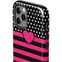Polka Dots and Stripes Heart in Pink iPhone 12 Pro Impact Case