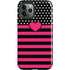 Polka Dots and Stripes Heart in Pink iPhone 12 Pro Max Impact Case