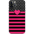 Polka Dots and Stripes Heart in Pink iPhone 12 Pro Max Skin